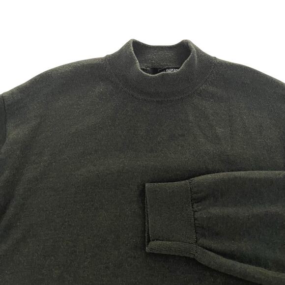 Murano Sweater Mens 2XT 2XL Tall Dark Green 100% Merino Wool Mock Neck Pullover - Picture 1 of 6